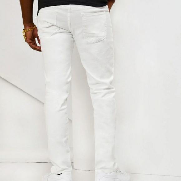 🆕️Pure White Denim distress Jean's 30W - Picture 2 of 12